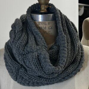 Dark Gray Cable Knit Snood
